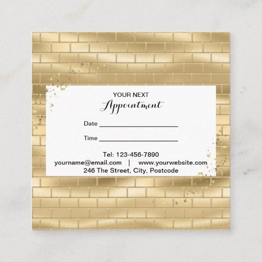 Gold Wall Hair Stylist Appointkaart Bun Afsprakenkaartje (Achterkant)