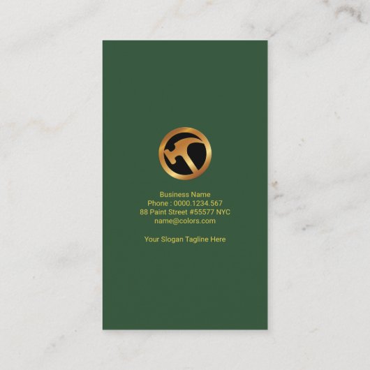 Gold Wall verf Simple Black Brick-handyman Visitekaartje (Achterkant)