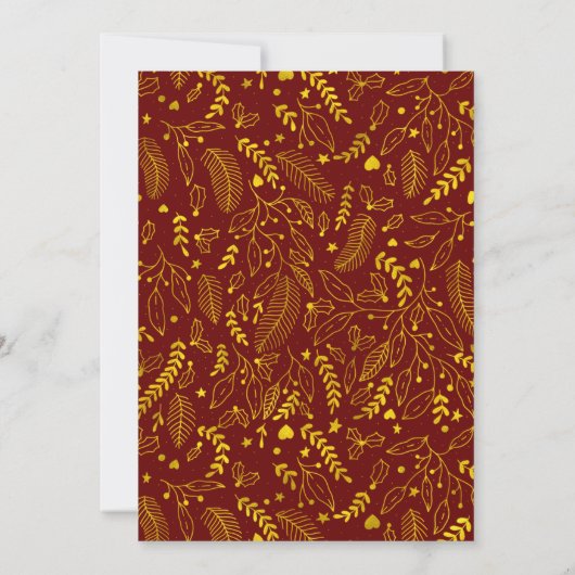 Gold Warm Wishes Winter Leaves Kaart (Achterkant)