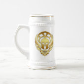 Gold Warrior Spartan Stein Bierpul (Links)