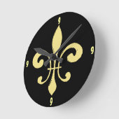 Gold Washout Fleur De Lis, getallen toevoegen Ronde Klok (Hoek)