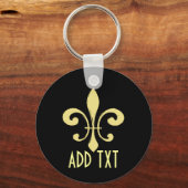 Gold Washout Fleur De Lis-Sleutelhanger Sleutelhanger (Achterkant)