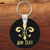 Gold Washout Fleur De Lis-Sleutelhanger Sleutelhanger (Voorkant)