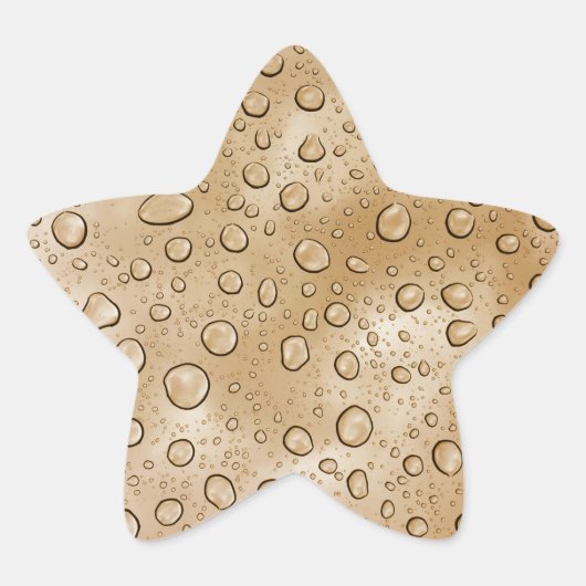 Gold Water Drip Fun Star Sticker (Voorkant)