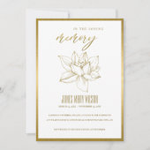 GOLD WATER LICHT SYMPATHY MEMORIAL SERVICE INVITE BEDANKKAART (Voorkant)