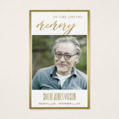 GOLD WATER LILY FLORAL MEMORIAL FOTO PRAYER KAART (Voorkant)