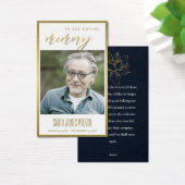 GOLD WATER LILY FLORAL MEMORIAL FOTO PRAYER KAART (Bureau)
