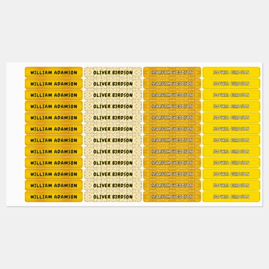 Gold Waterproof Lange Achternaam | Luxe kleding Labels (Vel)