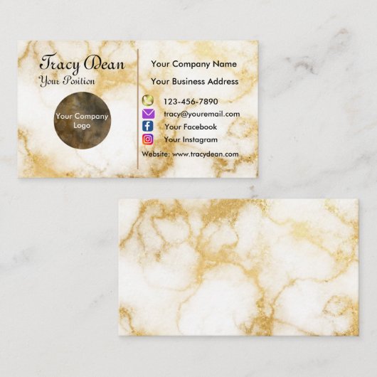 Gold Waterverf - Aangepast - Professioneel model Visitekaartje (Voorkant / Achterkant)