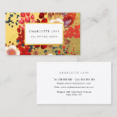Gold Waterverf Abstract Japan Floral Art Stylist Visitekaartje (Voorkant / Achterkant)