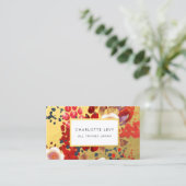 Gold Waterverf Abstract Japan Floral Art Stylist Visitekaartje (Staand voorkant)