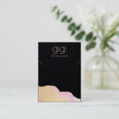 Gold Waterverf Abstract Ketting Display Holder Visitekaartje (Staand voorkant)