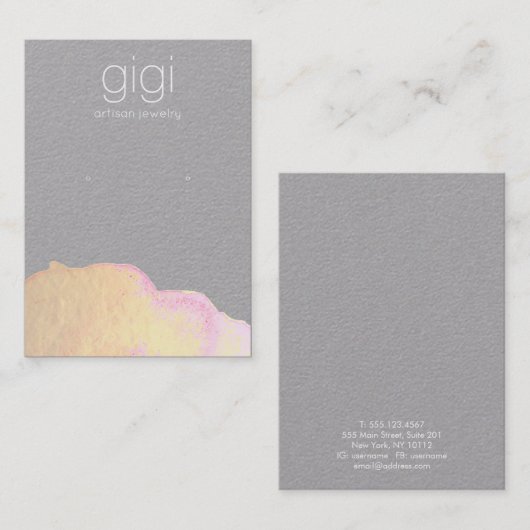 Gold Waterverf Abstracte verhuurder Visitekaartje (Voorkant / Achterkant)