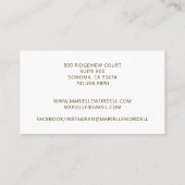 Gold Waterverf Circle Monogram Witte tekst Visitekaartje (Achterkant)