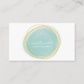 Gold Waterverf Circle Monogram Witte tekst Visitekaartje (Voorkant)