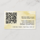 Gold Waterverf Clouds Chic Professional QR-code Visitekaartje (Achterkant)