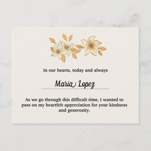 Gold Waterverf condoleense kaart (Voorkant)