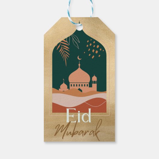 Gold Waterverf Eid Mubarak Eid Gift Labels Cadeaulabel (Achterkant)