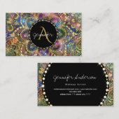 Gold waterverf en nebula mandala sparkly diamond visitekaartje (Voorkant / Achterkant)