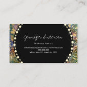 Gold waterverf en nebula mandala sparkly diamond visitekaartje (Achterkant)