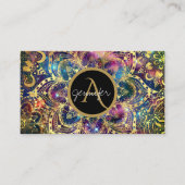 Gold waterverf en nebula mandala visitekaartje (Voorkant)
