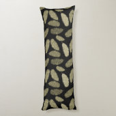 Gold Waterverf Feathers Lichaamskussen (Achterkant (Verticaal))