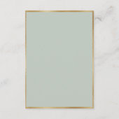 Gold Waterverf Floral Sage Green Wedding Bedankkaart (Achterkant)