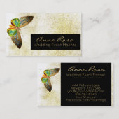 *~* Gold Waterverf Glitter Gilded Butterfly Visitekaartje (Voorkant / Achterkant)