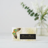 *~* Gold Waterverf Glitter Gilded Butterfly Visitekaartje (Staand voorkant)