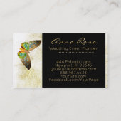 *~* Gold Waterverf Glitter Gilded Butterfly Visitekaartje (Achterkant)