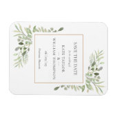 Gold Waterverf Greenery Save the Date Magneet (Horizontaal)