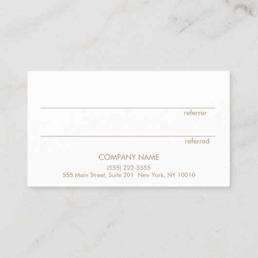 Gold Waterverf Grote Floral-klantenverwijzing Aanbevelingskaartje (Achterkant)