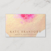 Gold Waterverf Grote Floral Kunst Visitekaartje (Voorkant)