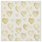 Gold Waterverf Hearts Stof (Close Up)