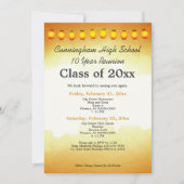 Gold Waterverf High School Class Reunion Sjabloon Kaart (Voorkant)