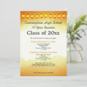 Gold Waterverf High School Class Reunion Sjabloon Kaart (Staand voorkant)