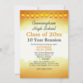 Gold Waterverf High School Class Reunion Sjabloon Kaart (Voorkant)