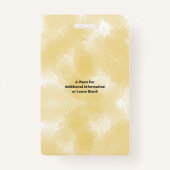 Gold Waterverf Medewerker Foto Naam Logo ID Badge (Achterkant)