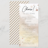 Gold Waterverf per jaar Kaart van het Birthday Par (Voorkant / Achterkant)