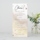 Gold Waterverf per jaar Kaart van het Birthday Par (Staand voorkant)