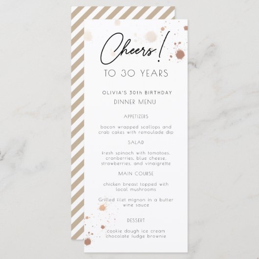 Gold Waterverf per jaar Kaart van het Birthday Par (Voorkant / Achterkant)