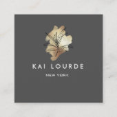 Gold Waterverf Plant donkergrijs Visitekaartje (Voorkant)
