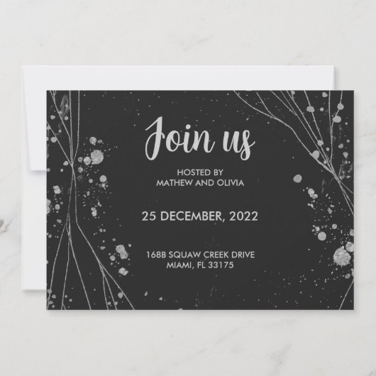 Gold waterverf Trendy Handgeschreven feestdag uitn Kaart (Achterkant)