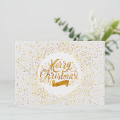 Gold waterverf Trendy Handwritay Holiday Kaart (Staand voorkant)