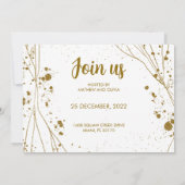 Gold waterverf Trendy Handwritay Holiday Kaart (Achterkant)