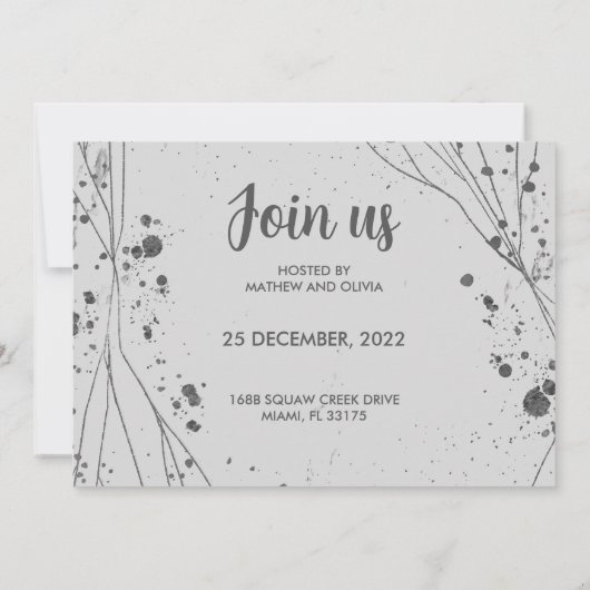 Gold waterverf Trendy Handwrite Holiday Invitat Kaart (Achterkant)