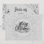Gold waterverf Trendy Handwrite Holiday Invitat Kaart (Voorkant / Achterkant)