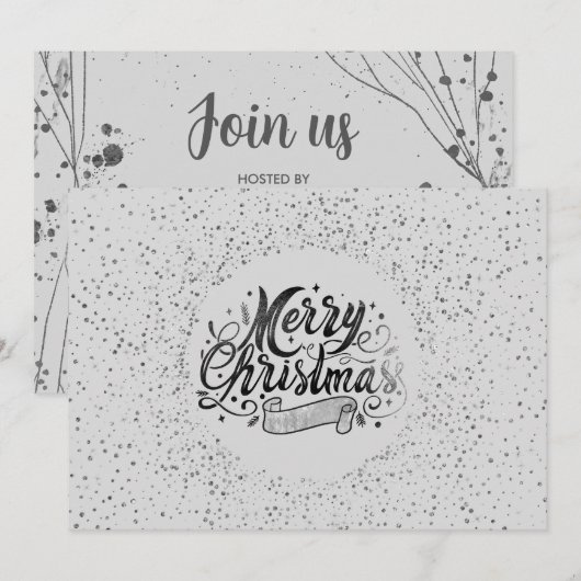 Gold waterverf Trendy Handwrite Holiday Invitat Kaart (Voorkant / Achterkant)