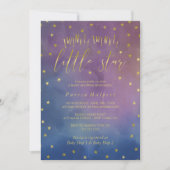 Gold & Waterverf Twinkle Little Star Baby shower Kaart (Voorkant)