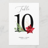 Gold Waterverf Vakantie Botanische Tabel Nummer 10 Programmakaart (Achterkant)